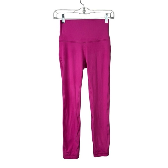 Lululemon Align High-Rise Ribbed Pant 25” Sonic Pink - Picture 1 of 4